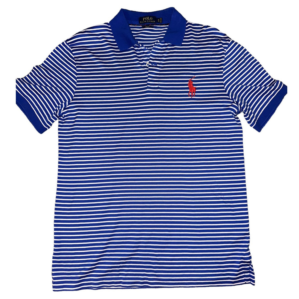Polo Ralph Lauren Pro Fit Stripped Polo Large Logo Size: M - Picture 2 of 6